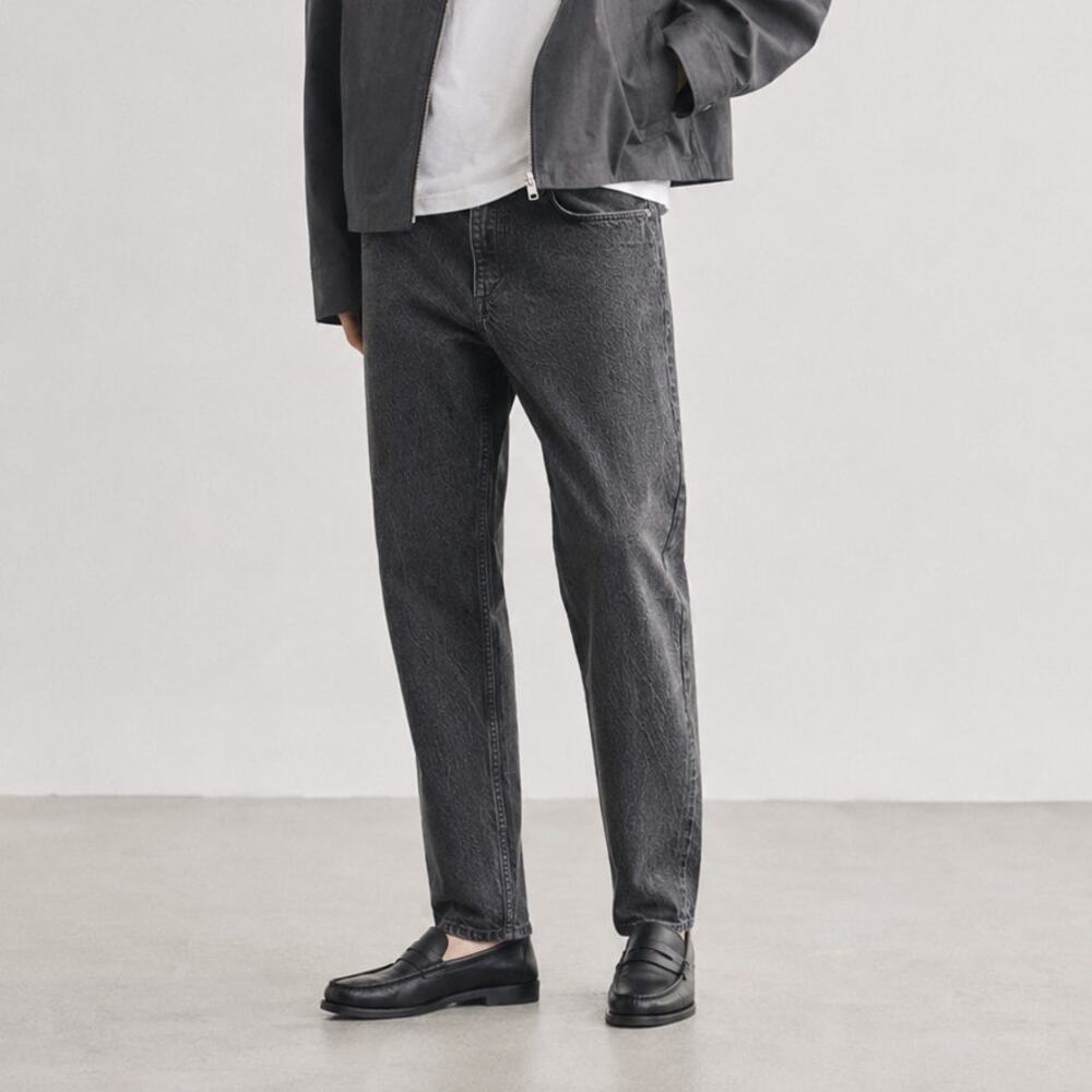 COS Jeans Mens 28 Black Denim Relaxed Leg Low Rise Full Length